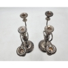 Image 2 : Two Silver-Plated Three-Arm Detailed Candelabras Weighting Approx. 2.4lbs Each - TW: 4.8lbs