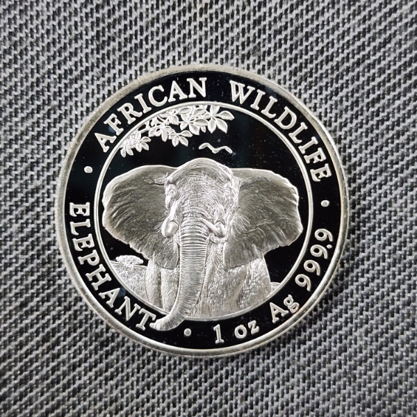 One Troy Ounce .9999 Fine Silver 2021 African Wildlife Elephant ~ 100 Schillings