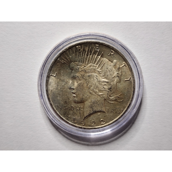 1922 United States 90% Silver Peace Dollar In Protective Capsule ~ Minted in Philadelphia