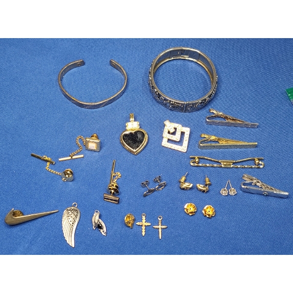 Assorted Costume Jewelry, Tie Clips & More