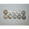 Image 5 : x10 Assorted Years Silver Walking Liberty Half Dollars Face Value: $5.00