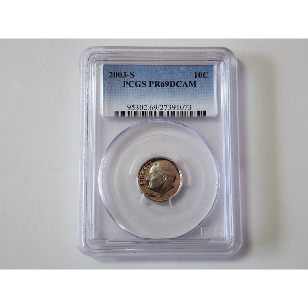 United States 2003-S Roosevelt Dime Graded PCGS PR 69 DCAM