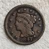 Image 1 : United States 1847 Braided Hair Large Cent One Cent Coin