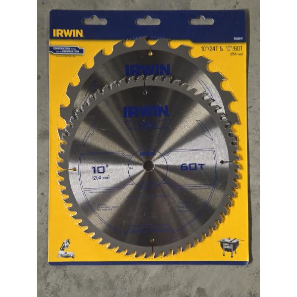 Brand New! Irwin 10''/24T & 10''/60T Saw Blades 