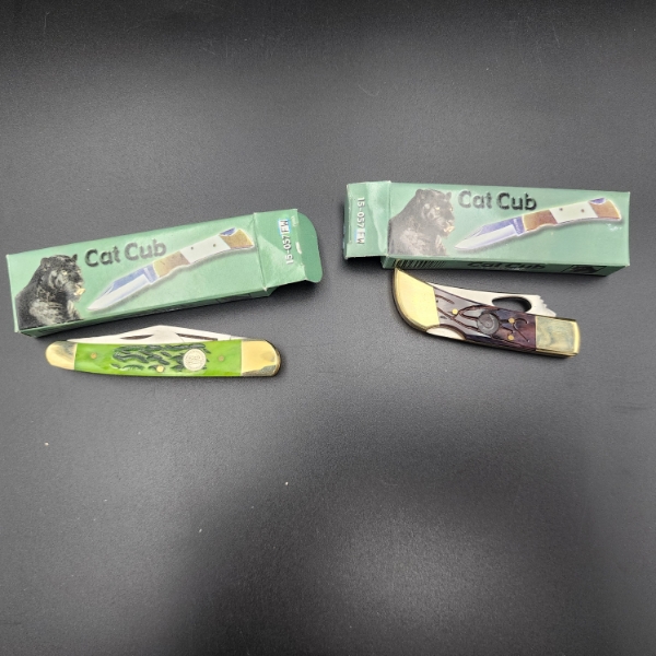 Two Cat Club Pocket Knives - See Photos! 