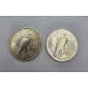 Image 2 : Lot of (2) Peace Silver Dollars