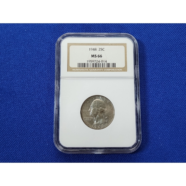 NGC MS 66 1948 Silver Washington Quarter