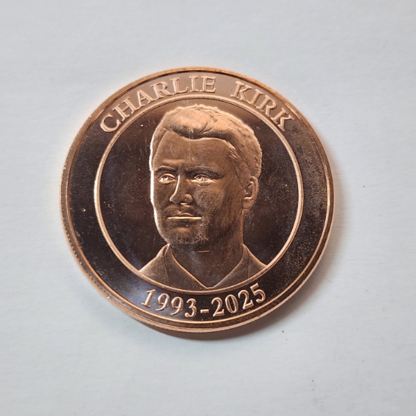 Charlie Kirk 1993-2025 1 AVDP Ounce .999 Fine Copper Round