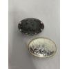 Image 1 : 2 Belt Buckles - Indian Riding Horse - Bergamot Brass Works 1992 - Nocona Buckles Brand 