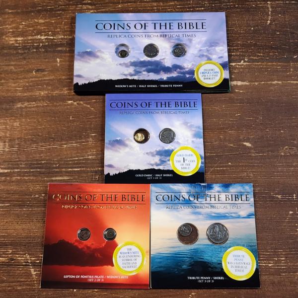 Four Different Coins Of The Bible Replica Coin Sets With Original Booklets ~ All in Mint Condition! 