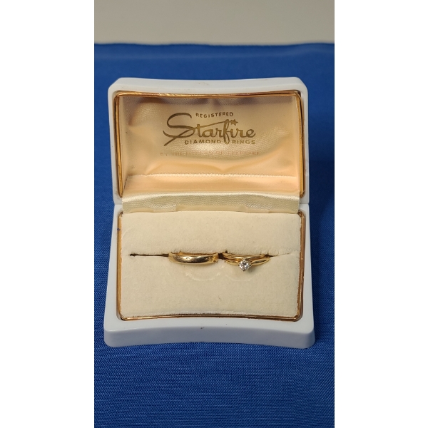 14K Gold Wedding Bands & 1/3 ct Diamond Ring - Includes Original Paperwork - Total Weight: 6.1g