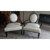 Image 1 : Pair of Upholstered Mahogany Parlor Chairs As Shown - Excellent Condition