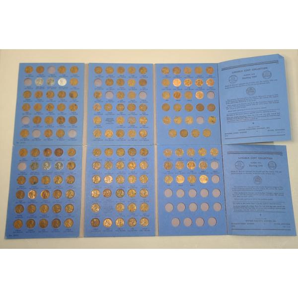 Assorted Years Lincoln Wheat/Lincoln Cents In Whitman Coin Collection Books - Face Value: $1.48