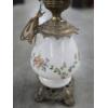 Image 4 : Vintage Hand Painted Glass Table & Hanging Lamps And Glass Shade Collection 