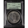 Image 1 : RARE 1945 Canada Silver Dollar ($1) Graded  By PCGS AU58 - Only 42 Known In This Grade