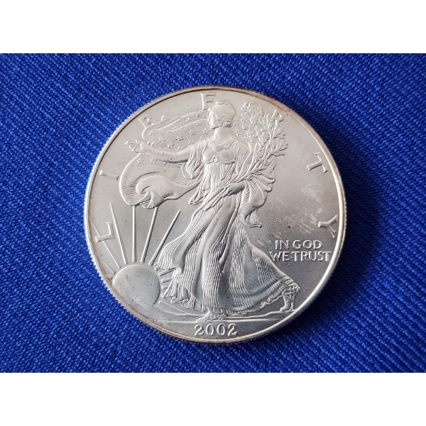 2002 Silver American Eagle $1 Coin - 1 oz .999 Fine Silver