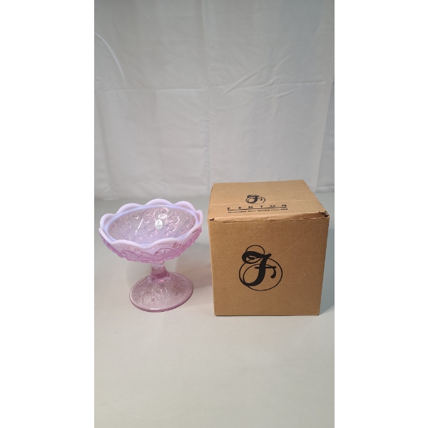 Beautiful Fenton Pink Rose Opalescent Candy Dish - No Lid