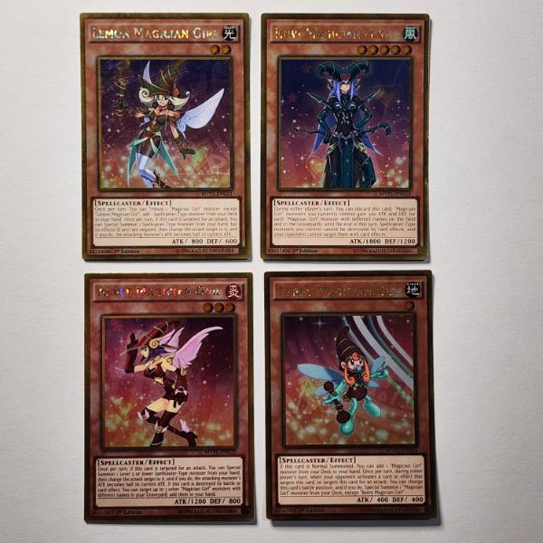 Four Assorted Magician Girl Holo Yu-Gi-Oh Trading Cards 