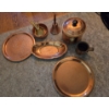 Image 1 : PICKUP IN CANTON - Copper Collection, Including Two 12'' Trays, Ice Bucket, Measuring Cups, Dishes