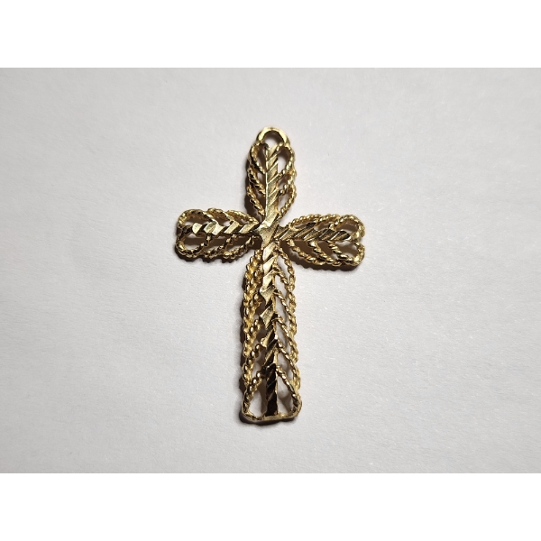 14K Gold Cross Pendant - Weighing 1.6 Grams 