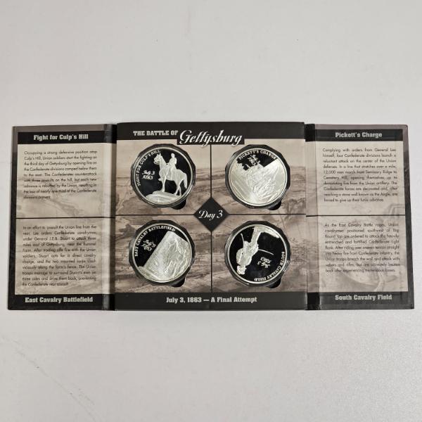 Battle of Gettysburg Day 3 Commemorative Silver Medallion Set