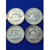 Image 7 : x10 Assorted Years 90% Silver Franklin Half Dollars FV: $5.00