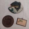 Image 1 : 3 Pieces Decorative Plaques - Including Large Mouth Bass Plaque - Medalion & Religious
