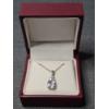 Image 1 : 18" Sterling Silver Necklace Featuring Beautiful White Sapphire Pendant -Helzberg Lifetime Warranty!