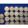 Image 2 : x32 Assorted Year Roosevelt and Mercury Silver Dimes FV: $3.20