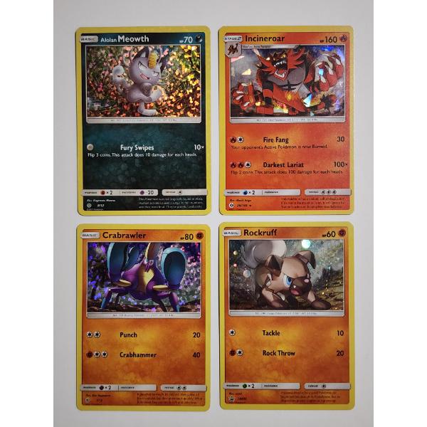 Four Assorted Holo Pokemon Trading Cards Including Black Star Promo & Cracked Holo 