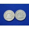 Image 2 : x2 90% Silver Franklin Half Dollars: 1952 & 1954 Face Value: $1.00