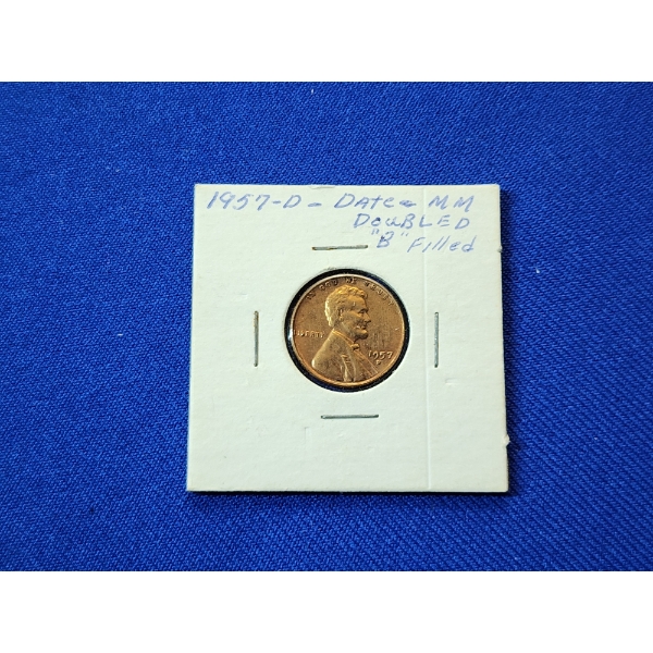 Rare 1957-D Double D & "B" Filled - Mint Errors Coin!