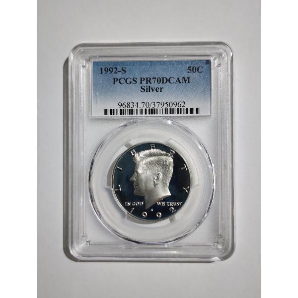 PCGS PR70DCAM GRADED 90% Silver 1992-S Kennedy Half Dollar