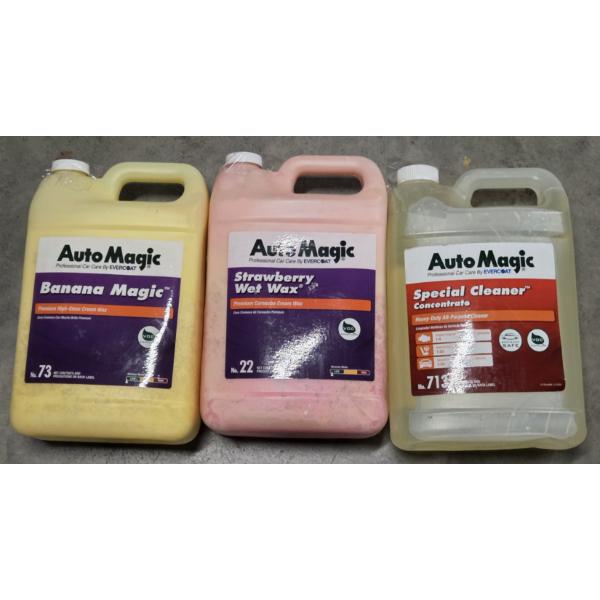 Three Brand New Gallons Of Auto Magic Wax & Cleaner
