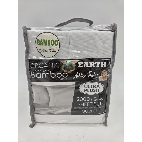 New In Package Ashley Taylor Organic Aloe Vera Bamboo Ultra Plush Queen Sheet Set- White