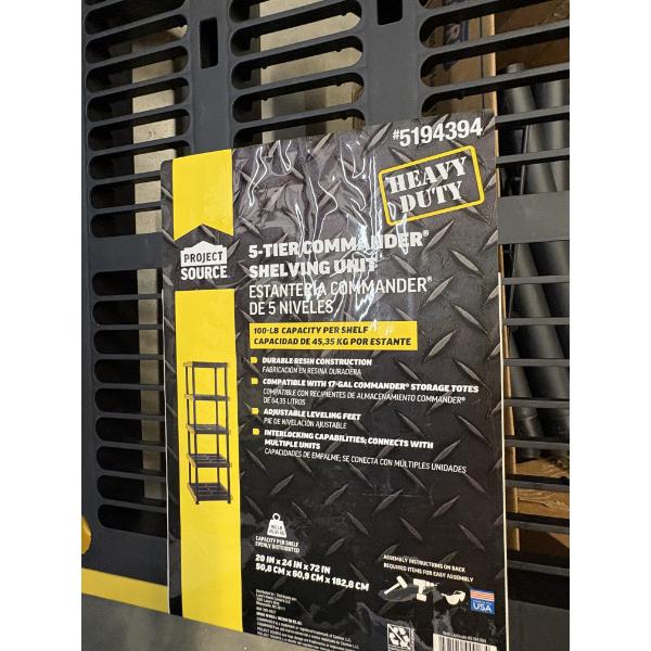 5-Tier Commander Shelving Unit - Legs and Parts included - 100-lb Capacity Per Shelf 