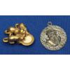 Image 1 : Vintage American Jewelry Chain Co. Three-Cat Pin Brooch & Art Nouveau-Style Lady Pendant