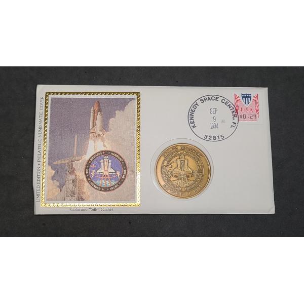Limited Edition Philatelic-Numismatic Cover Commemorating The STS-64 Mission Of The Space Shuttle