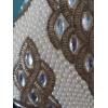 Image 4 : Spectular Pair Monumental Embellished Chrome & Porcelain Pearl & Crystal Studded Vases 23" Tall