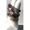 Image 3 : Sterling Silver Rings With Red, White & Pink Stones - Sizes Are 8 And 9 - Total Weight: 32g