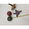 Image 2 : Vintage Toy Collection Featuring Tin Plane, Wood Balls, Wood & Tin Top And More!