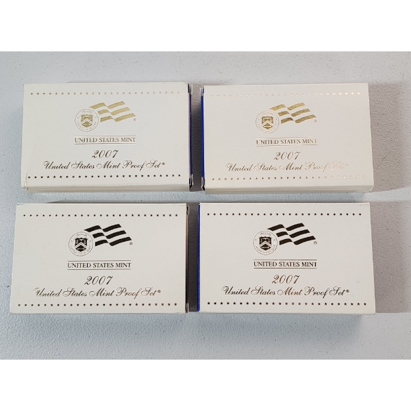 Four 2007 United States Mint Proof Sets in Original Packaging