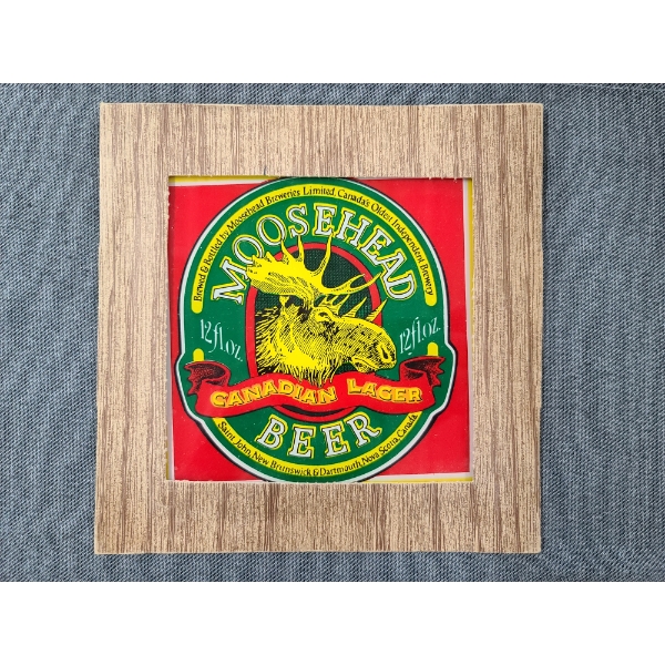 Moosehead Beer Canadian Lager Glass Sign Measuring About 6" x 6"