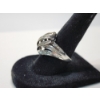 Image 4 : 10K White Gold Ring ft. Multi Row & Wave-Like Diamond Design - Size 7.5 -TW: 3.8g