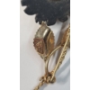 Image 4 : Vintage Hand-Carved Black Flower Costume Brooch With Gold Filled Stem - Weight: 6.4g