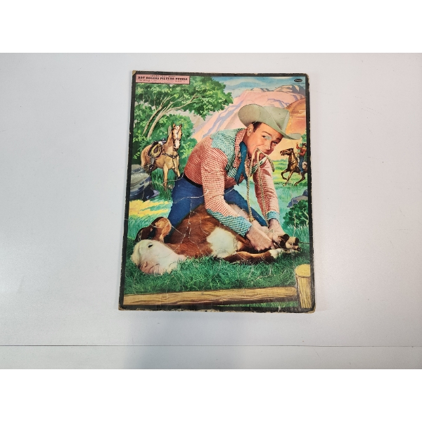 Vintage 1952 Roy Rodgers Frame-Tray Inlay Picture Puzzle by Whitman Publishing Co. 