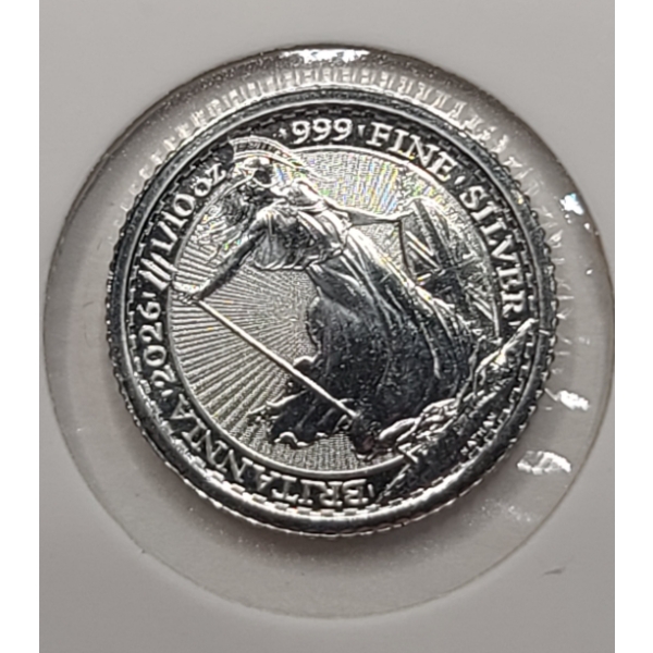 2026 The Royal Mint Great Britain Britannia 1/10th Oz .999 Fine Silver Coin