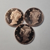 Image 1 : Three Mercury Head Design 1 AVDP Ounce .999 Fine Copper Rounds - 3 oz Copper Total!