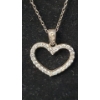 Image 11 : Women's Sterling Silver Ring With Clear Stones Size 6 & Sterling Silver Heart Necklace - Weight 5.3g