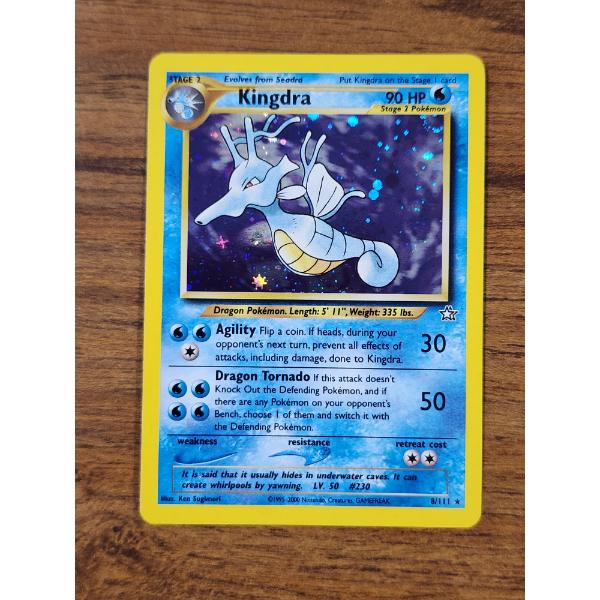 Kingdra 8/111 Holo Rare Neo Era Vintage Pokemon Trading Card ~ NM/LP Condition!